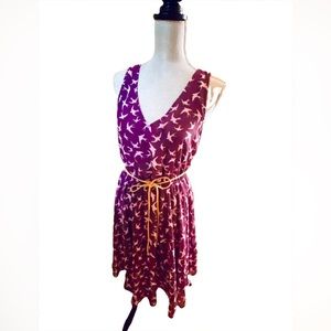 Kismet Purple Bird Dress size Medium